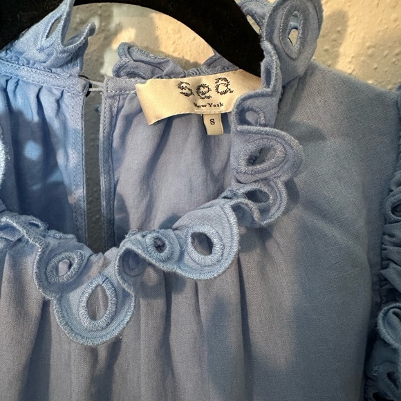 SEA New York Linen/Cotton Ruffle Neck Dress - Picture 3 of 6